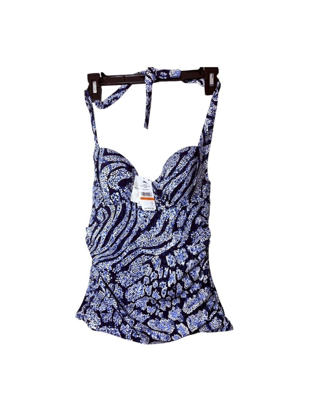 Tommy Bahama Womens Blue Halter Tankini Underwire UPF 50 Swimwear Sz S NEW - Picture 4 of 13